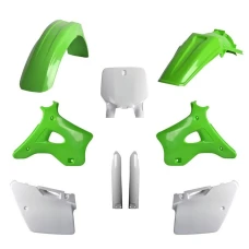 POLISPORT КОМПЛЕКТ ПЛАСТІКОВ (ПОВНИЙ KIT) KAWASAKI KX 125/250 '96-'98 W КОМПЛЕКТІ TABLICA ПЕРІД (8677000001) I КРИШКИ AMORTYZAROROW (8395000001) КОЛІР ЗЕЛЕНИЙ OEM