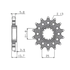 ПЕРЕДНЯ ЗІРКА SUNSTAR CHT 2172 15 YAMAHA FZ6 '09-, XJ6 '09-'15 (JTF1581.15) (MOD. LANC. 520) (217215JT)