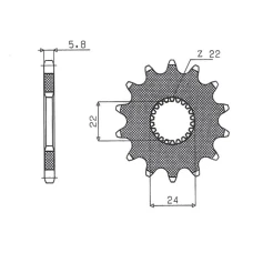 ПЕРЕДНЯ ЗІРКА SUNSTAR CHT 406 17 APRILIA RS125 '06-'11, RX 125 (JTF394.17) (LANC. 520) (40617JT)
