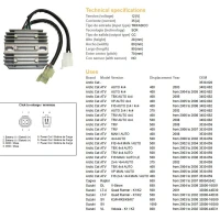 DZE РЕГУЛЯТОР НАПРУГИ SUZUKI DL650 04-09, SV650 03-08, SV1000 03-07, VL800 01-02 (35A) (ESR124)(32800-16G01)