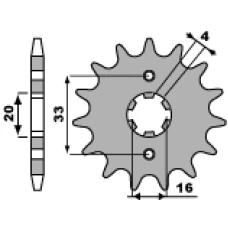 PBR ЗІРОЧКА ПЕРІД 514 13 18NC KAWASAKI KX 125 (84-93) (+1) (LANC. 520)