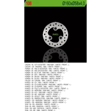 NG ДИСК ТОРМОЗНИЙ ПЕРІД CAGIVA/HONDA/KYMCO/SYM (160X58X4) (3X10,5MM)