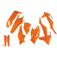 UFO КОМПЛЕКТ ПЛАСТІКОВ (ПОВНИЙ KIT) Z OSLONAMI ТЕЛЕСКОПІЧНИЙ (АМОРТИЗАТОРІВ) KTM EXC/EXC-F TPI '17-'19, КОЛІР КОЛІР ПОМАРАНЧ (KT518E127)
