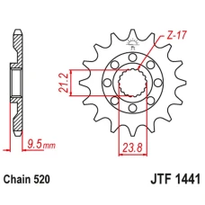 JT ЗІРОЧКА ПЕРІД 2133 15 SUZUKI RMZ 450 '05-'12 (213315JT) (LANC. 520)