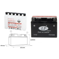 LANDPORT АКУМУЛЯТОР YTZ14S-BS 12V 12AH 150X87X110 (GTZ14S) BEZOBSLUGOWY - ELEKTROLIT OSOBNO (4) UE2019/1148