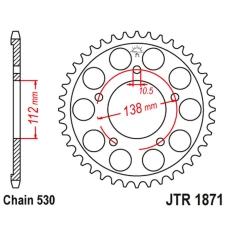 ЗАДНЯ ЗІРКА JR 4448 50 YAMAHA R6 '99-'02 (444850JT) (LANC. 530)