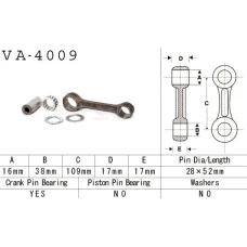 VESRAH ШАТУН KAWASAKI KLF 220 (KLF220) '92-'11, KLF 250 (KLF250) '92-'11 (VA4009) (MADE IN JAPAN)