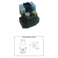 DZE РЕЛЕ СТАРТЕРА YAMAHA YFM 125 RAPTOR '11-'13; YFM 250 RAPTOR '08-'13; YFM 700 RAPTOR '13-'20; YXR 450 RHINO '07-'09; YXR 660 RHINO '07; YXZ 1000R '16-'20 (OEM 4D3-81940-00; 5UG-81940-00) (12V/150A)