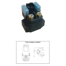 DZE РЕЛЕ СТАРТЕРА YAMAHA YFM 125 RAPTOR '11-'13; YFM 250 RAPTOR '08-'13; YFM 700 RAPTOR '13-'20; YXR 450 RHINO '07-'09; YXR 660 RHINO '07; YXZ 1000R '16-'20 (OEM 4D3-81940-00; 5UG-81940-00) (12V/150A)