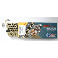 CZ 2024/04 ЛАНЦЮГ ПРИВІДНИЙ 420 MX (112 ЛАНКИ) ЗОЛОТИЙ (MOTOCROSS DO 85 CCM) (22,0 KN) + ЗАСТІБКА