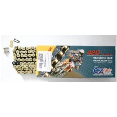 CZ 2024/04 ЛАНЦЮГ ПРИВІДНИЙ 420 MX (112 ЛАНКИ) ЗОЛОТИЙ (MOTOCROSS DO 85 CCM) (22,0 KN) + ЗАСТІБКА
