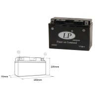 LANDPORT АКУМУЛЯТОР YT9B-4 12V 8AH 150X69X105 BEZOBSLUGOWY - ZALANY (6)