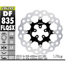 GALFER ДИСК ТОРМОЗНИЙ ПЕРІД HARLEY-DAVIDSON (330X56X5) PLYWAJACA (CUBIQ) (СУПЕР OVERSIZE) (WYMAGA SP070; SP071)