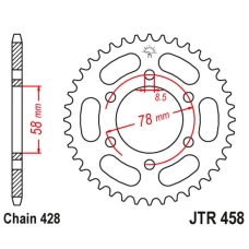 ЗАДНЯ ЗІРКА JR 826 40 KAWASAKI KH 100 '93-94', KH 125 '83-94' (6 OTWOTOW) (82640JT) (LANC.428)