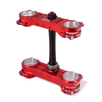XTRIG ПОЛКИ ПІДВІСКИ ПЕРІД ROCS PRO TRIPLE CLAMPS KTM SX/SX-F 125/250/350/450 '13-'22; EXC/EXC-F '14-'23; HUSQVARNA '14-'22; GAS GAS EC/ECF/MC/MCF '21-'23 M12 (OFFSET 20MM-22MM) КОЛІР ЧЕРВОНИЙ