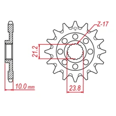ПЕРЕДНЯ ЗІРКА GROSSKOPF CHT 2160 14 SUZUKI RMZ 450 '13-'20 (+1) САМООЧИЩАЮЧА (JTF1443.14SC)* (LANC. 520)