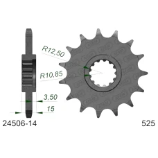 AFAM 2026/06 ШЕСТЕРНЯ ПЕРІД 2082 15 KAWASAKI ZX-6R (ZX6R) / ZX 600 NINJA '95-'97, ZRX 400 '94-'97 (LANC. 525) (JTF1515.15)