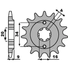 PBR ЗІРОЧКА ПЕРІД 2062 14 18NC YAMAHA YFS 200 BLASTER '88-'06 (JTF1554.14) (LANC. 520) (STD.+1)
