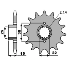 ПЕРЕДНЯ ЗІРКА PBR CHT 2050 15 18NC DUCATI 748/916/944/996/1000 (LANC. 525)