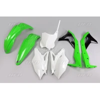 UFO КОМПЛЕКТ ПЛАСТІКОВ KAWASAKI KXF 250 '17 КОЛІР OEM (ZIELONY/BIALY/CZARNY) (KA224E999)