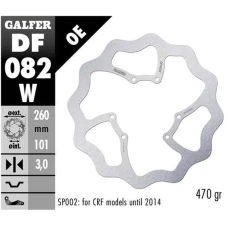 GALFER ДИСК ТОРМОЗНИЙ ПЕРІД HONDA CRF 250R/300R/450R/RX/L/RS '15- WAVE (260X101X3MM)