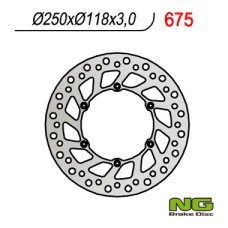 NG ДИСК ТОРМОЗНИЙ ПЕРІД SUZUKI RM/RMZ 250/DRZ, YAMAHA YZ/YZF/WR 02-19 (250X118X3) (6X6,5MM) - ЗАМІНЮЄ NG854