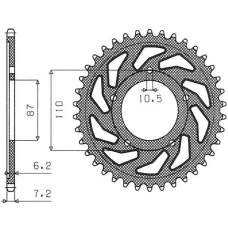 SUNSTAR ЗІРОЧКА ЗАД 828 47 SUZUKI GSF 650 BANDIT 07-15, GSX 650 F 08-15 (JTR807.47) (LANC. 525) (82847JT)