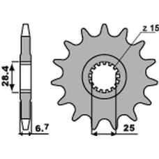 PBR ЗІРОЧКА ПЕРІД 2168 15 18NC YAMAHA YFZ 450/YFM 700 RAPTOR '06-'20 (JTF1592.15) (LANC. 520) (STD.+1)