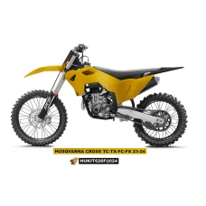 UFO КОМПЛЕКТ ПЛАСТІКОВ Z OSLONAMI ТЕЛЕСКОПІЧНИЙ (АМОРТИЗАТОРІВ) HUSQVARNA TC 125 / 250 '23-'24, FC 250 / 350 / 450 '23-'24, FX 350 / 450 '23-'24, TX 300 '24, КОЛІР ЗОЛОТИЙ
