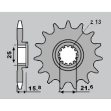 ПЕРЕДНЯ ЗІРКА GROSSKOPF CHT 2093 14 HONDA XR 650 '00-'07, KAWASAKI ZX-6R '98-'06 (-1), ZX-6RR '03-'06 (-1), LANC. 519