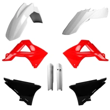 КОМПЛЕКТ ПЛАСТИКА POLISPORT (ПОВНИЙ KIT) GAS GAS EC/EC-E 125 '11; EC/EC-E 200 '11; EC/EC-E 250 '11; EC-EC-E 300 '11 EC/EC-F '11 В КОМПЛЕКТІ КРИШКА АМОРТИЗАТОРІВ  (8398500006) КОЛІР БІЛО-ЧОРНО-ЧЕРВОНИЙ