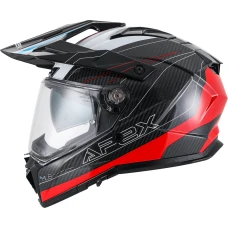 APEX ШОЛОМ AC500 КАРБОНОВОГО SAHARA WHITE/RED/BLUE GLOSSY L