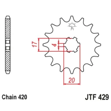 ПЕРЕДНЯ ЗІРКА JR CHT 249 13 SUZUKI RM 50 '81-81' (24913JT) (LANC. 420) ПІД ЗАМОВЛЕННЯ