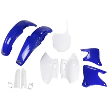 UFO КОМПЛЕКТ ПЛАСТІКОВ (ПОВНИЙ KIT) Z OSLONAMI ТЕЛЕСКОПІЧНИЙ (АМОРТИЗАТОРІВ) YAMAHA YZF 250 '01-'02 КОЛІР OEM (БІЛИЙ/СИНІЙ) (YA303E999)