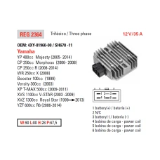 DZE РЕГУЛЯТОР НАПРУГИ YAMAHA XVS 1100 '03-'08, R6 '06-'10, XVZ1300 '99-'08 (OEM-4XY-81960-00) (ESR135)