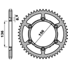 ЗАДНЯ ЗІРКА PBR 820 53 C45 HUSQVARNA SM/SMS 630 '10-'11, SUZUKI DR 250/350 '90-'95 (JTR822.53) (LANC. 520)