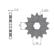 ПЕРЕДНЯ ЗІРКА SUNSTAR CHT 259 15 HONDA MTX/125/XL 125 (JTF259.15) (LANC. 428) (25915JT)