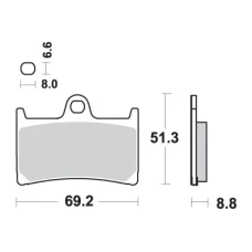 SBS КОЛОДКИ ДИСКОВІ ТОРМОЗНІ KH252 / KH380 STREET CERAMIC КОЛІР ЧОРНИЙ