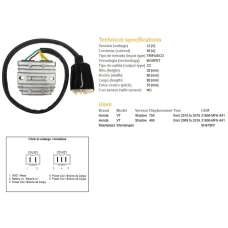 DZE РЕГУЛЯТОР НАПРУГИ HONDA VT 750C SHADOW '10-'18 (31600-MFE-641) 12V50A (MOSFET)