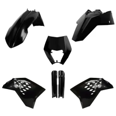 POLISPORT КОМПЛЕКТ ПЛАСТІКОВ (ПОВНИЙ KIT) KTM EXC/EXC-F '08-'11 W КОМПЛЕКТІ TABLICA ПЕРІД (8666700003) I КРИШКИ АМОТРТИЗАТОРІВ (8398500003) КОЛІР ЧОРНИЙ