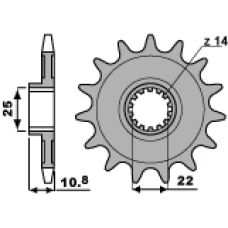 ПЕРЕДНЯ ЗІРКА PBR CHT 2145 15 18NC APRILIA 450/550 RXV,SXV (LANC. 520) (JTF70715)