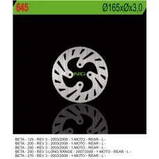 NG ДИСК ТОРМОЗНИЙ ЗАД BETA REV 3 125/200/250/270 '03-'08 (165X3) (4X10,5MM)