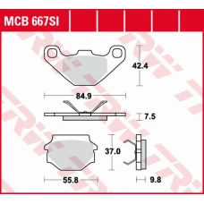 TRW LUCAS ZF КОЛОДКИ ДИСКОВІ ТОРМОЗНІ KH067 SINTER OFFROAD APRILIA MX 125 '03-'07, RX 125 '00-'01, CAGIVA WMX 125 '89-, ЗАД