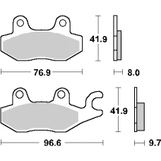 SBS АКЦІЯ КОЛОДКИ ДИСКОВІ ТОРМОЗНІ KH165/2 STREET CERAMIC КОЛІР ЧОРНИЙ