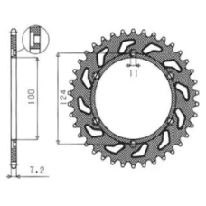 SUNSTAR ЗІРОЧКА ЗАД 4366 40 DUCATI MONSTER S4 916 '01-03, ST4 996 '02-05 (LANC. 525) (436640JT)