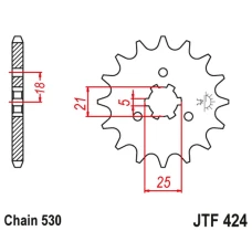 ПЕРЕДНЯ ЗІРКА JR CHT 424 17 SUZUKI GT 380/550/750 (42417JT) (LANC. 530) ПІД ЗАМОВЛЕННЯ