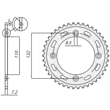 SUNSTAR ЗІРОЧКА ЗАД 4486 49 KTM SX 85 '04-'17, 105 XC '07-'11 (JTR895.49) (LANC. 428) (448649JT)