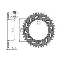 SUNSTAR ЗІРОЧКА ЗАД АЛЮМІНІЙ (ERGAL) 270 51 YAMAHA YZ/YZF/WRF '99-'18 (JTR251.51) (LANC. 520) (27051JT) КОЛІР ЧОРНИЙ