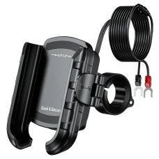 BIKETEC КРОНШТЕЙН ДЛЯ МОТОЦИКЛА NA ТЕЛЕФОН QUICK LOCK Z ЗАРЯДНИЙ ПРИСТРІЙ USB 3.0 POWER DELIVERY  ЗІБРАНАNA КЕРМА АБО ДЗЕРКАЛО ВИД: R9-CLIP-PD