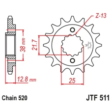 ПЕРЕДНЯ ЗІРКА JR CHT 511 16 KAWASAKI KLR 650 '90-'14 (51116JT) (LANC. 520)